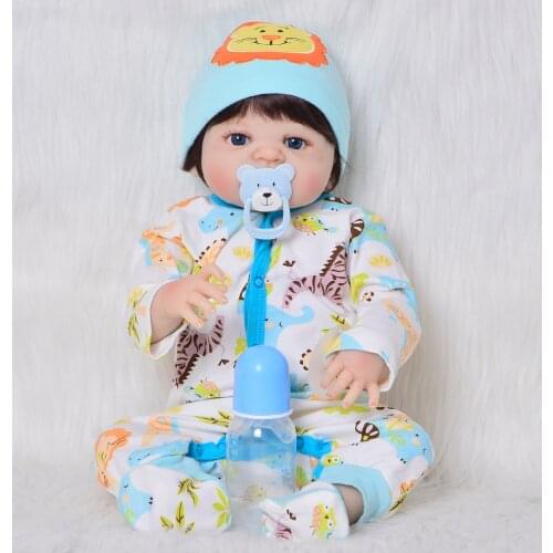 Lovely Realistic Reborn Dolls Babies 23'' Full Silicone Vinyl True To Life Newborn Baby Boy Dolls Kids Gifts and Playmates