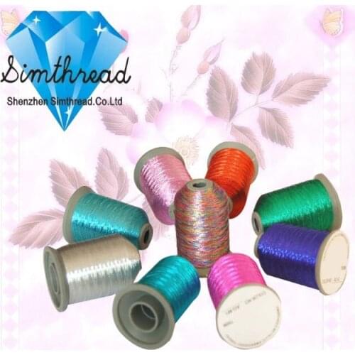 Simthread new arrived Metallic embroidery thread 550 yard mini cone popular 30 colors