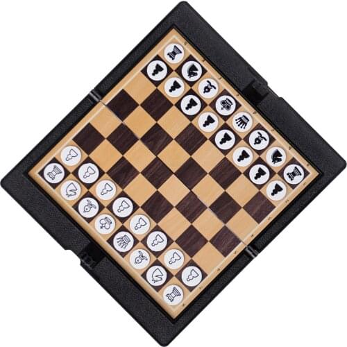 Foldable Wallet Chess Magnetic Chess Set Folding Chessboard with Crafted Chess Pieces Mini Portable Magnet Slim Chess for Kids