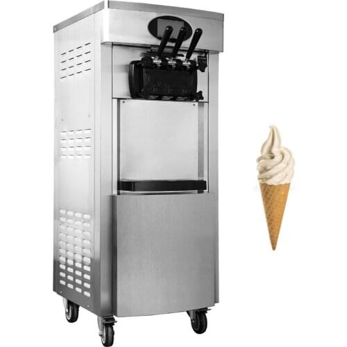 Yogurt Soft Ice Cream Machine 3 Flavors 6L*2 Mix Hopper Ice Cream Maker Vending Machine