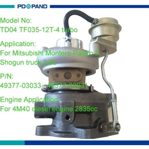 Turbocharger trubolader TF035HM-12T-4 turbine compressor ME201635 ME201257 for Mitsubishi Montero Pajero Shogun truck 2.8L