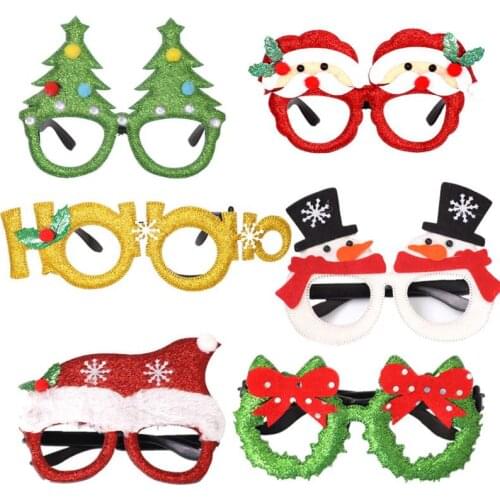 Christmas Party Eyeglass Decorations Children Toys Santa Claus Snowman Glasses Xmas Decorations LX8411