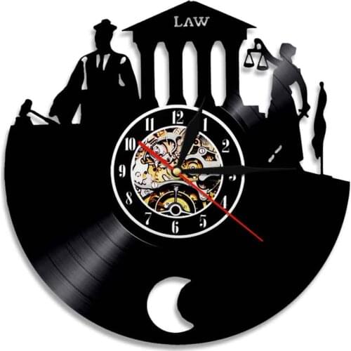 Scales Of Justice Lawyer Wall Clock Scale of Justice And Gavel Vinyl Record Wall Clock Law Firm Lawyer Office Wall Art Decor