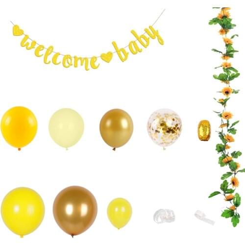 Sunflower Yellow Balloon Garland Balloon Arch for Baby Shower Kids Birthday Party Balloons Birthday Decorations