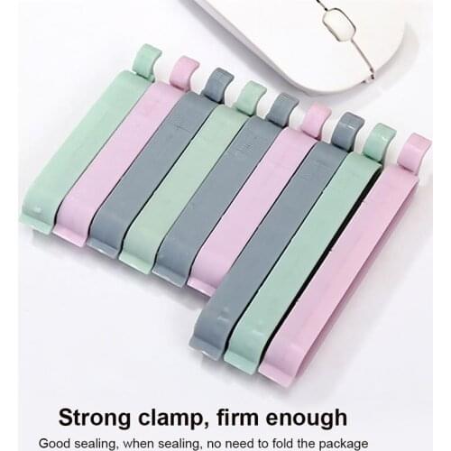 12Pcs Food Sealing Clips Plastic Snacks Bag Sealer Multiple Color Length Fresh-Keeping Clamps Kitchen Tools