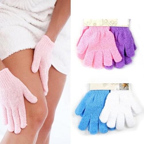 1Pair Peeling Exfoliating Gloves Double-sided Fingers Bath Brush Gloves Bath Shower Body Wash Skin Spa Bath Scrubber