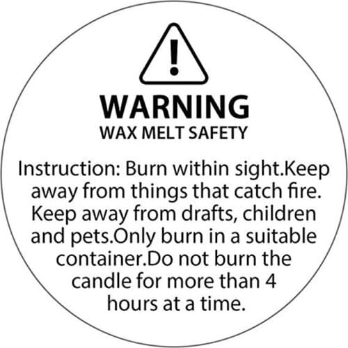 12 Sheets 1.2 Inch Circles Candle Warning Stickers Jar Container Labels Wax Melting Safety Stickers diy candles making supplies