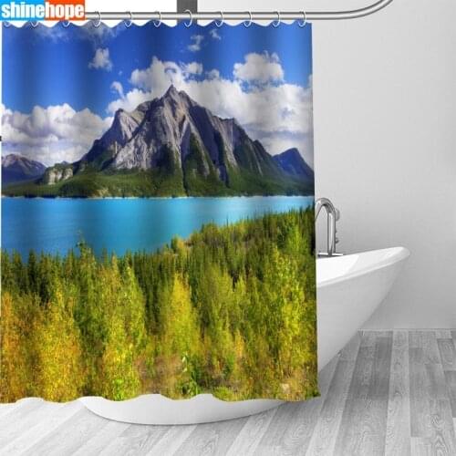 150x180CM Nordic Pictures Polyester Waterproof National Mountain Shower Curtains High Quality Bath Curtain In The Bathroom