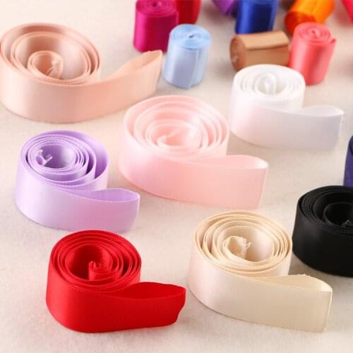 2m/lot 25mm Silk Satin Ribbon Handmade Bow For Crafts Diy Hair Accessories Christmas Gifts Wrapping Supplies