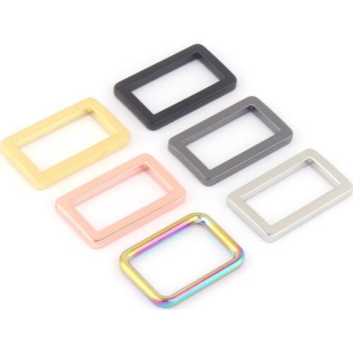 25mm Rainbow Metal Adjuster Slide Rectangle Buckles Purse Making Strap Hardware Webbing Bag Clasp Leather Craft Handbag Supplies