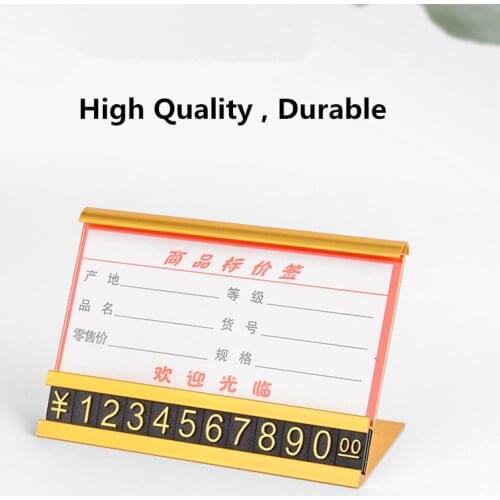 5 Sets Adjustable Aluminum Jewelry Price Label Sign Holder Stand Blocks Number Price Cube Tags