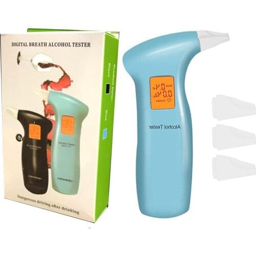 LCD Display Digital Alcohol Tester Professional Police Alert Breath Alcohol Tester Device Breathalyzer Analyzer Detector Test