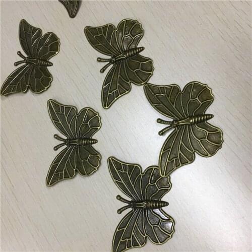 Bronze Tone Filigree Butterfly Embellishments Decorative DIY Findings,6*4cm,750PCs