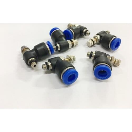 5 Pcs 4mm Push in to M5 5mm Male thread diameter Connect Fitting Elbow Pneumatic Speed Flow Controller Fittings New SL4M5