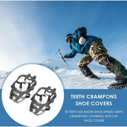 Hot Sale Crampons Shoe Covers Delicate Design 18 Teeth Shoe Spiked Grips Cleat Crampons Climbing Camping Anti Slip Shoes Cover