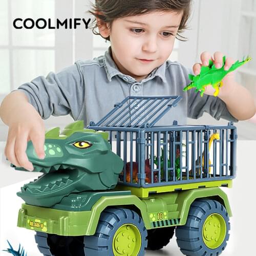 Car Toy Dinosaurs Transport Car Carrier Truck Toy Pull Back Vehicle Toy with Dinosaur Gift for Children