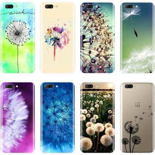 Phone Case For One Plus 3 3T 5 5T 6 6T Soft Silicone Flower Dandelion Purple Blus Floral Back Cover For OnePlus 3 3T 5 5T 6 6T