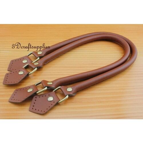 22 inch leather imitation leather handle bag purse making a pair brown AC24