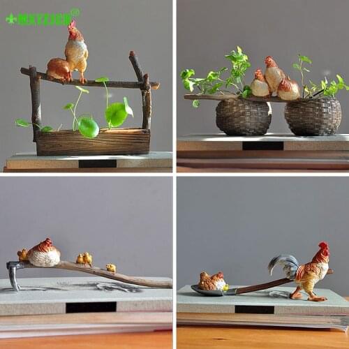 Zodiac Chicken Cute Decoration Home Desktop Simulation Big Cock Resin Handmade Artwork Tanabata Valentines Day Gift