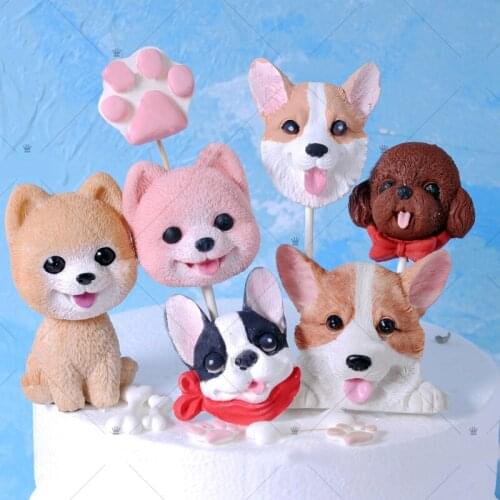 Minsunbak Animal Series Cake Mould Cat Head Dog Head Silicone Mold Cake Decoration Chocolate Baking Tool