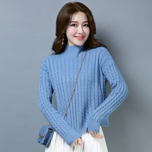 Autumn & Winter Lady Fashion High Neck Knitwear Sweater Women Casual Slim Thick Warm Pullover Sweater