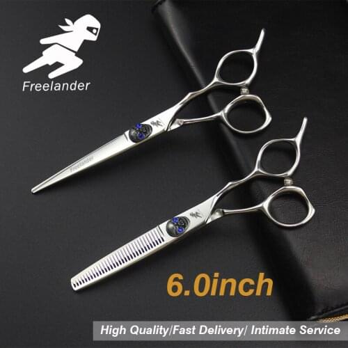 6 inch Professional hair Barber scissors set straight scissors and curved pieces hair care & styling
