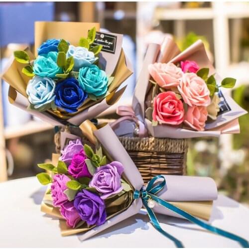 Non-woven handmade fabric diy adult production material package carnation rose hand holding bouquet warm-up activity