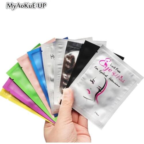 100 pairs Under Eye Pad Leaf shape Lint Free Hydrogel Lash Extension Gel Patches for Eyelash Extension Eye Mask makeup Tool