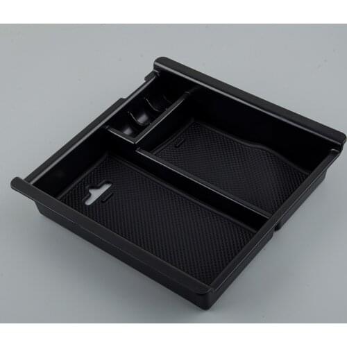 Car Center Console Armrest Storage Box Organizer Holder Tray Black Plasitc Fit For Toyota Tacoma 2016 2017 2018 2019 2020 2021