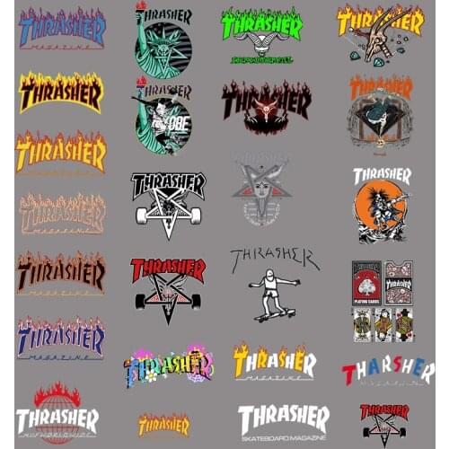 Popular street skateboarding tide brand letter heat transfer sticker fashionable punk style T-shirt hoodie ironing badge
