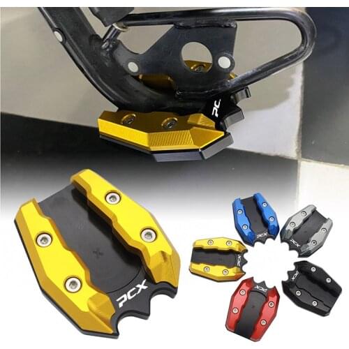 Latest For HONDA PCX 150 PCX 160 2021 SEMSPEED CNC Motorcycle Side Stands Kickstand Pad Extension Support Plates