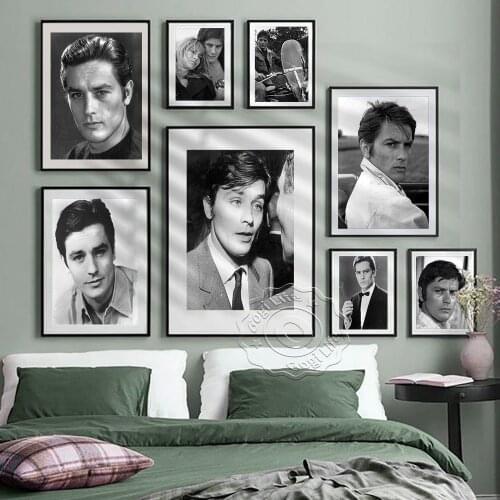 Movie Alain Delon Poster, Movie Star Wall Art, Alain Delon Print Poster, Black and White Wall Stickers, Home Decor, Fans Gift