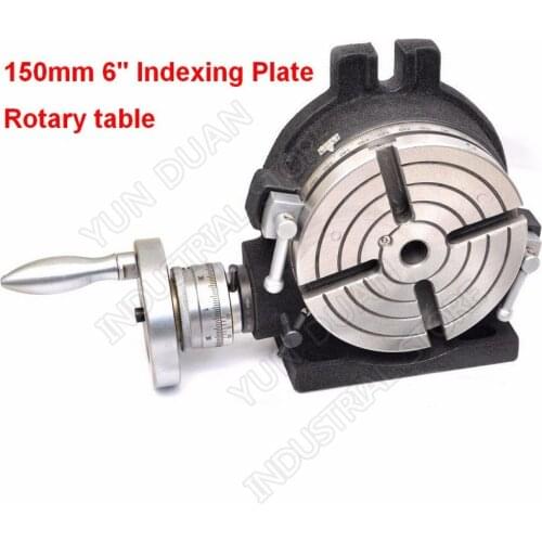 150mm 6" Indexing Plate Rotary table MT2 vertical and horizontal For CNC Milling Drilling Grinding Machine