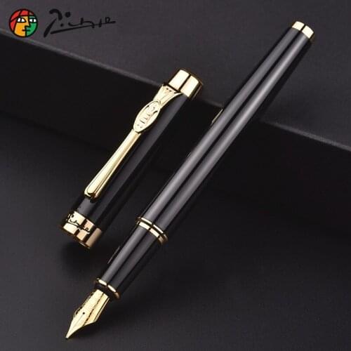 High Quality Office Accessories Pimio 933 Smooth Black and Gold Clip Metal Founain Pen 0.5mm Inking Pens for Christmas Gift