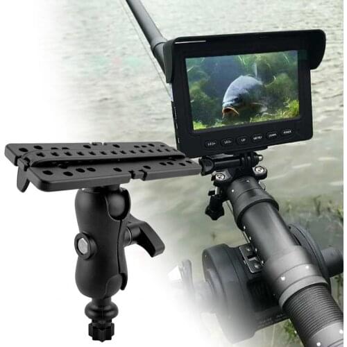 Fish Finder Premium Round Mounted Bracket Fish Finder Tool Swivel Ball Mount Base Fishfinder GPS Plate Rotating Fish Detector