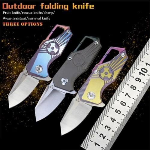 S35VN blade folding knife TC4 titanium alloy handle outdoor camping hunting combat knife portable household fruit knife EDC
