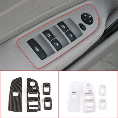 Car Styling ABS Carbon Fiber Car Window Lift Button Switch Panel Cover Trim Sticker For BMW 1 series E81 2007-2011 Accessories