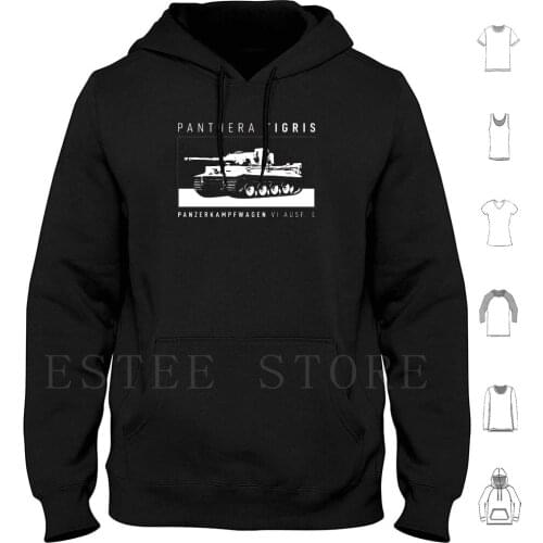 Tiger I Hoodies Long Sleeve Panzer Panzerkampfwagen Tiger Panther Leopard Gepard Vi Iii Ii Ww2 Ww2 Wwii Wehrmacht Heer