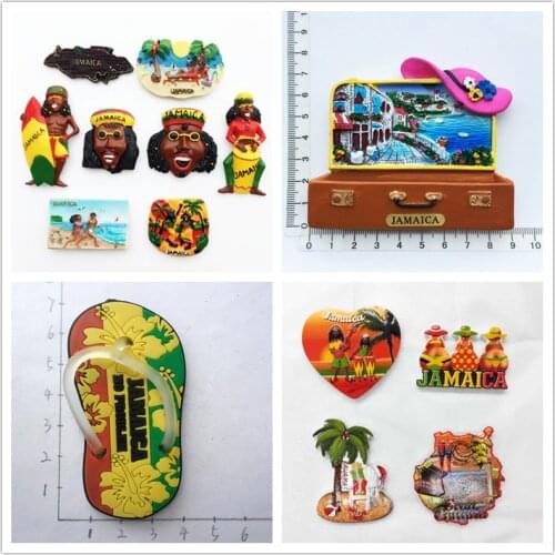 Jamaica Tourist Fridge Magnet Souvenir Creative Cultural Landscape Beach Hand Drum 3d Magnet Fridge Home Decoration Accessories