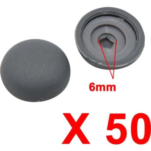 Uxcell 50pcs Gray Universal 6mm Hole Plastic Push Type Screw Caps Cover for Auto Car