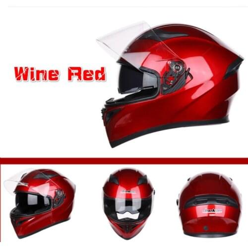 Wine Red Stylish Four Season Double Shield Motorcycle HELMET DOT ECE Approved Flip Up Motorbike HELMET Motorbikes
