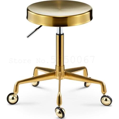 All stainless steel work bench hair salon does not card hair salon chair rotation lift barber shop chair hairdressing round