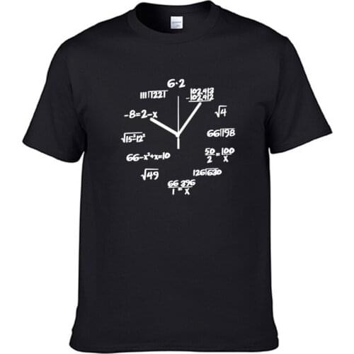 100% cotton math clock print funny men T shirt casual short sleeve o-neck men tshirt cool summer t-shirt mens tee shirt