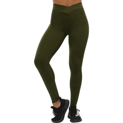 Women Yoga Pants Fitness Clothing Sport Tights Gym Leggings Woman Solid High Waist Push Up Pants Classic Trousers Female C98