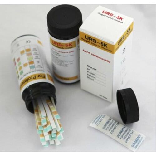 100Pcs URS-5K Glucose pH Protein Ketone Blood Urine Test Strip Reagent Strip For Urinalysis With Anti-VC Interference Ability