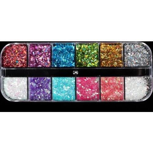 12color Laser Irregular Large Fragments Sequins Mixed Color Laser Sequins Gold and Silver Pieces Candy Nail Art Decorative Nails