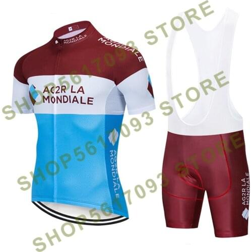 2021 TEAM AG2R Cycling Clothing Bike Jersey Bike Shorts Wear Suit Mens Ropa Ciclismo Bicycle Tops Summer Pro Bicycling Jerseys