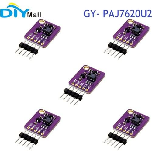 5pcs PAJ7620U2 Gesture Recognition Sensor 9 Gesture Recognition Breakout Board Module With I2C Interface GY-PAJ7620U2