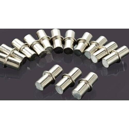 New 50Pcs 5mm Shelf Pins Metal Nickel Support Pegs Cabinet Support Pins Durable Hot Furniture Peg for Furniture Shelves Bracket