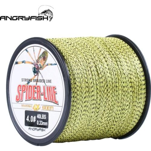 Angryfish 4 Strands 500m PE Braided Fishing Line Camouflag Yellow and Brown 10LB-60LB